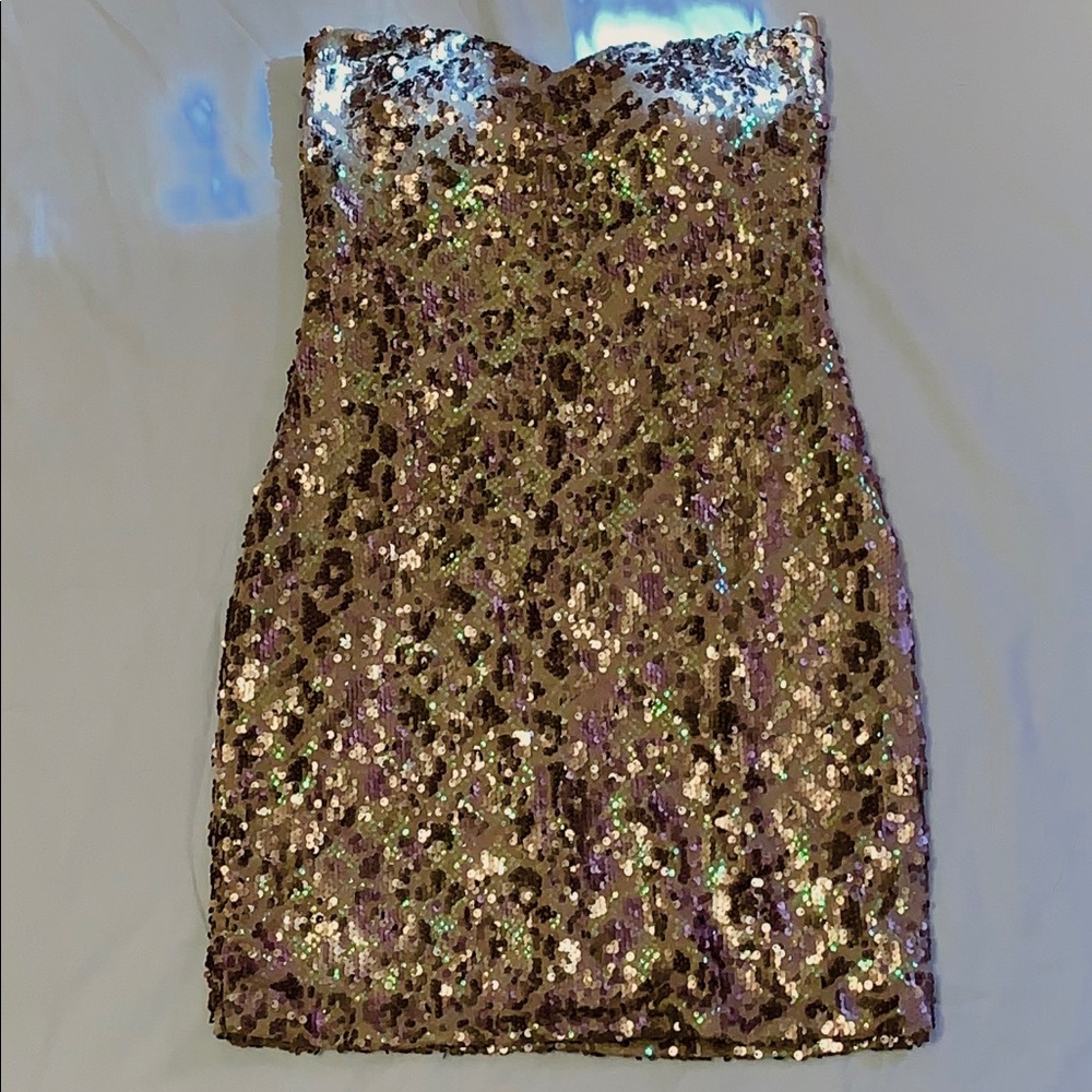 Gold and Bronze sequin dress